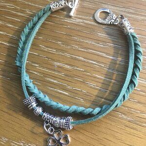 Braided Suede & Leather Bracelet • Western Cowgirl Jewelry • Rustic Layered Brac